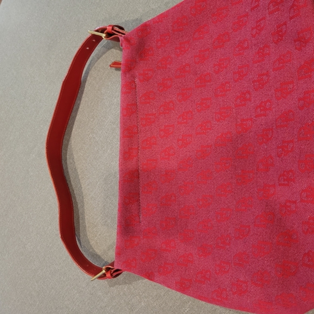 Dooney & Bourke Red Shoulder Bag with Monogram Design